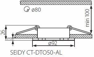 Точечный врезной светильник Kanlux Seidy CT-DTO50-AL (18280) 16484 фото