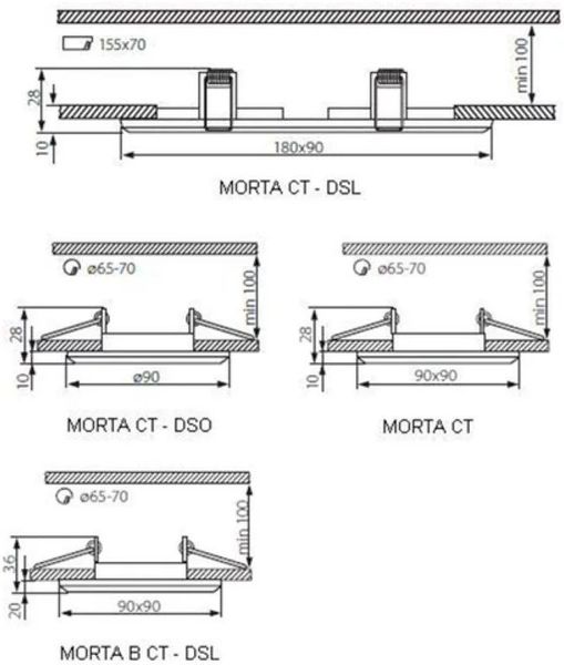 Точечный врезной светильник Kanlux Morta CT-DSL50-B (18510) 16493 фото