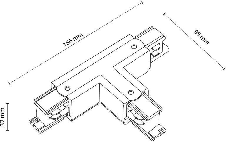 T-подібний з&rsquo;єднувач TK Lighting TRACER 3557, 3 контури, чорний, лівий LEFT-1 33143 фото