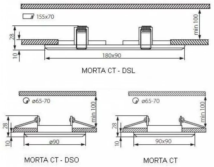 Точковий врізний світильник Kanlux Morta CT-DSL50-SR (18512) 16494 фото