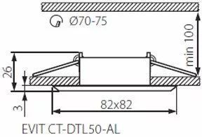 Точковий врізний світильник Kanlux Evit CT-DTL50-AL (18560) 16496 фото