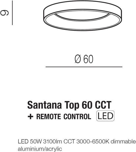 Потолочный светильник Azzardo SANTANA TOP 60 CCT WO + REMOTE CONTROL AZ4993 32096 фото