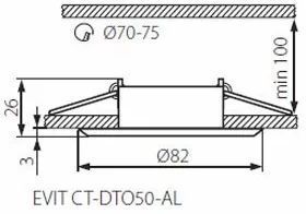 Точечный врезной светильник Kanlux Evit CT-DTO50-AL (18561) 16497 фото