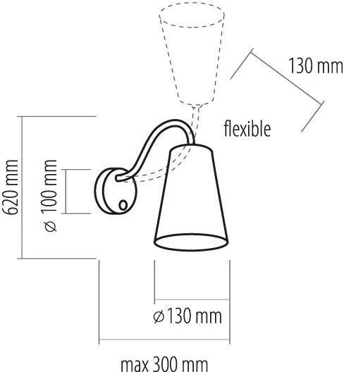 Бра спрямованого світла TK lighting 2445 Wire White 16705 фото