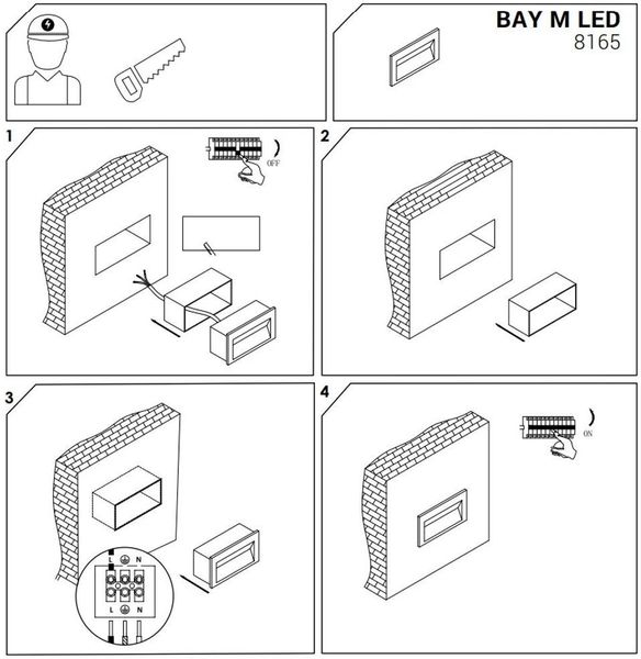 Вбудований вуличний світильник Nowodvorski 8165 BAY LED 24357 фото