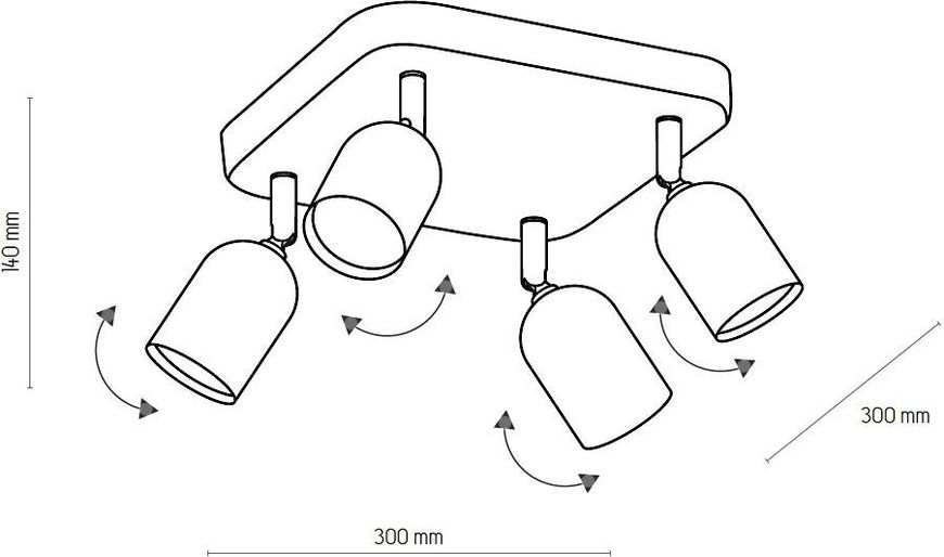 Спот з чотирма лампами TK LIGHTING 3307 24558 фото