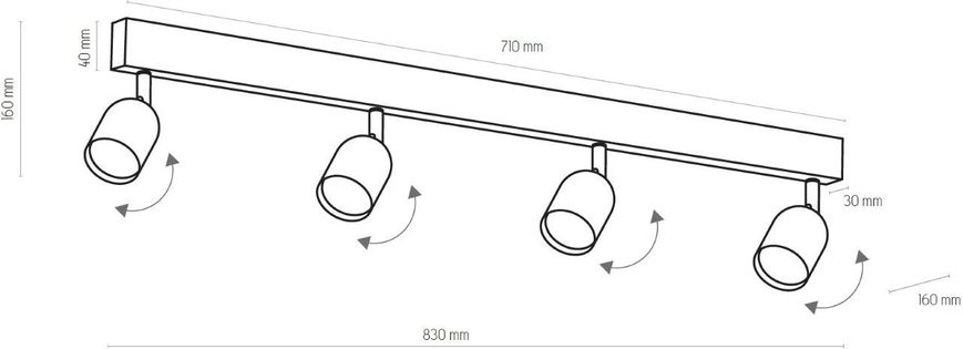 Спот з чотирма лампами TK LIGHTING 1021 24563 фото