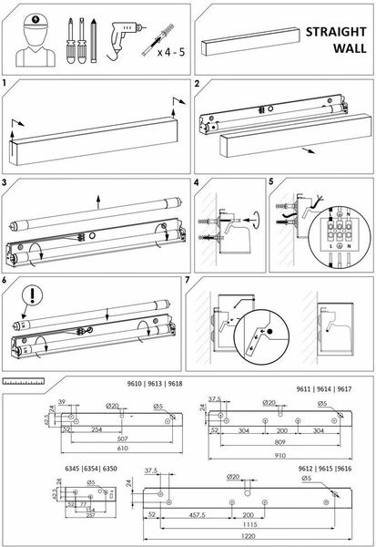 Декоративна підсвітка Nowodvorski 6350 STRAIGHT WALL GRAPHITE 10264 фото