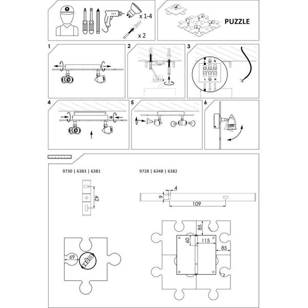 Светильник Nowodvorski 6383 PUZZLE 10166 фото