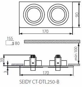 Точечный врезной светильник Kanlux Seidy CT-DTL250-B (18284) 16487 фото