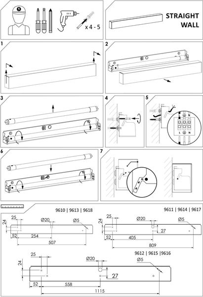 Декоративна підсвітка Nowodvorski 6354 STRAIGHT WALL SILVER 10387 фото