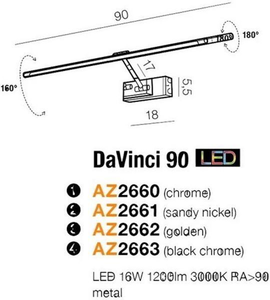 Подсветка для картин и зеркал Azzardo AZ2660 Davinci 90 22777 фото