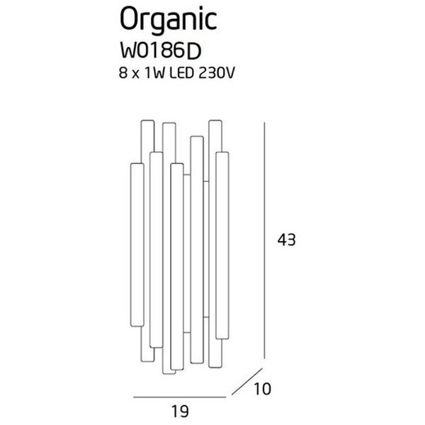 Бра декоративне Maxlight W0186D Organic Chrome 10678 фото
