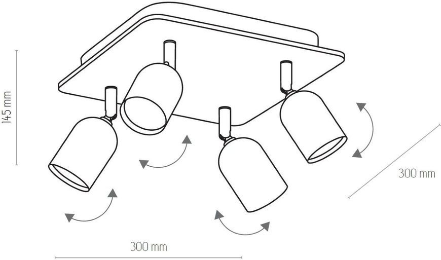 Спот з чотирма лампами TK LIGHTING 3293 24632 фото