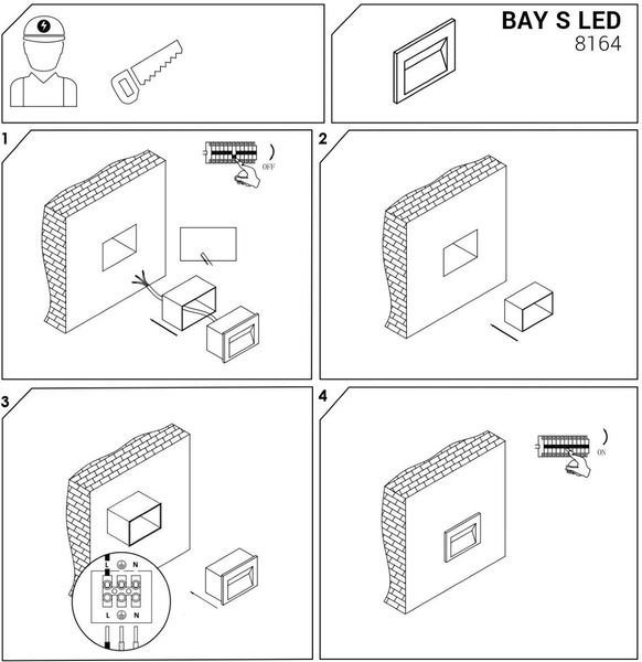 Вбудований вуличний світильник Nowodvorski 8164 BAY LED 24338 фото