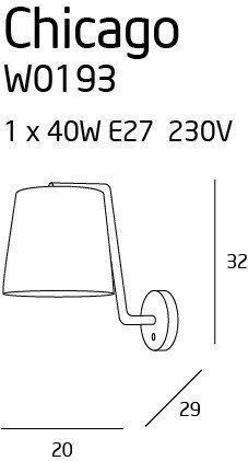 Бра декоративне Maxlight W0194 Chicago 10683 фото