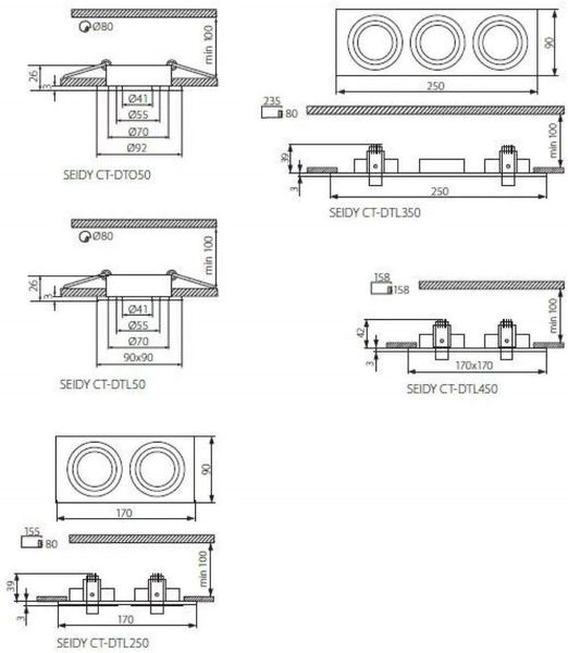 Точечный врезной светильник Kanlux Seidy CT-DTO50-B (18288) 16489 фото