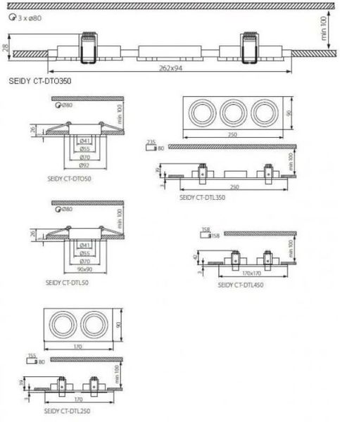 Точечный врезной светильник Kanlux Seidy CT-DTL50-B (18289) 16490 фото