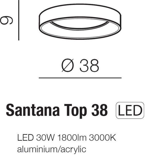 Потолочный светильник Azzardo SANTANA TOP 38 3000K CO AZ4986 32090 фото