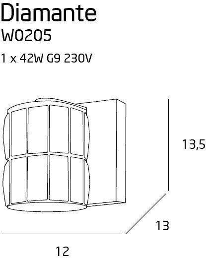 Кришталеве бра Maxlight W0205 Diamante 10691 фото